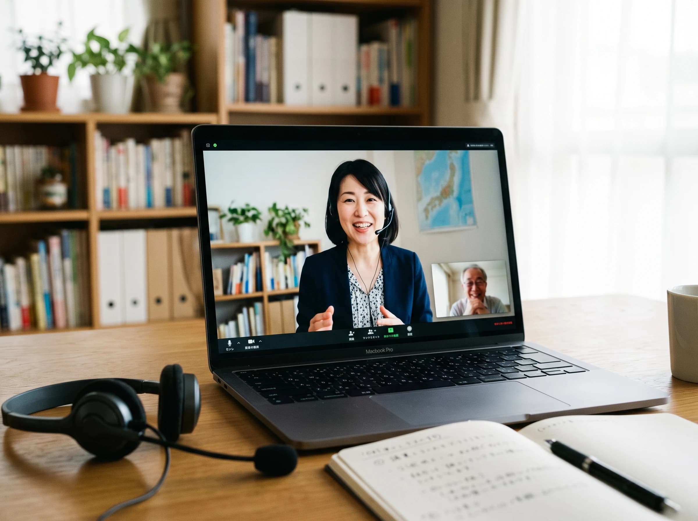 オンラインで相談している様子